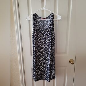 SJS Flower blue/white print Sleeveless dress. Size Large